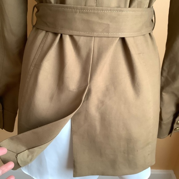 BANANA REPUBLIC Tan Voyage Safari Jacket Belted Size 8 Tall - Picture 7 of 16